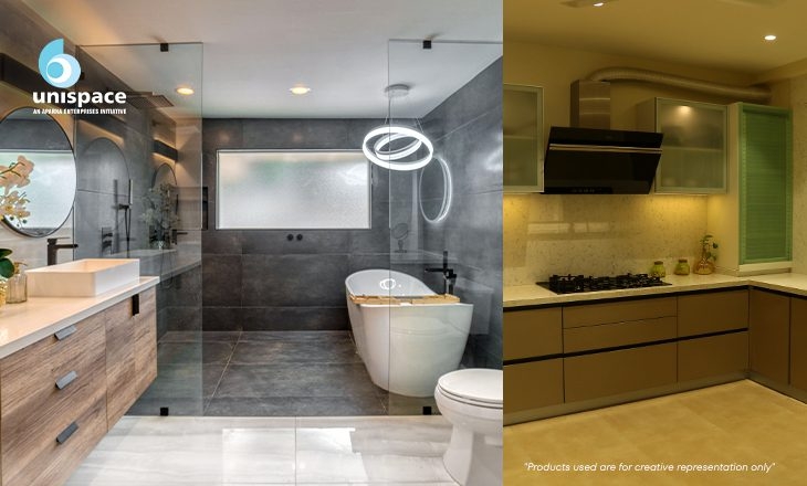 What modern features should I look for in a kitchen and bathroom solution?
