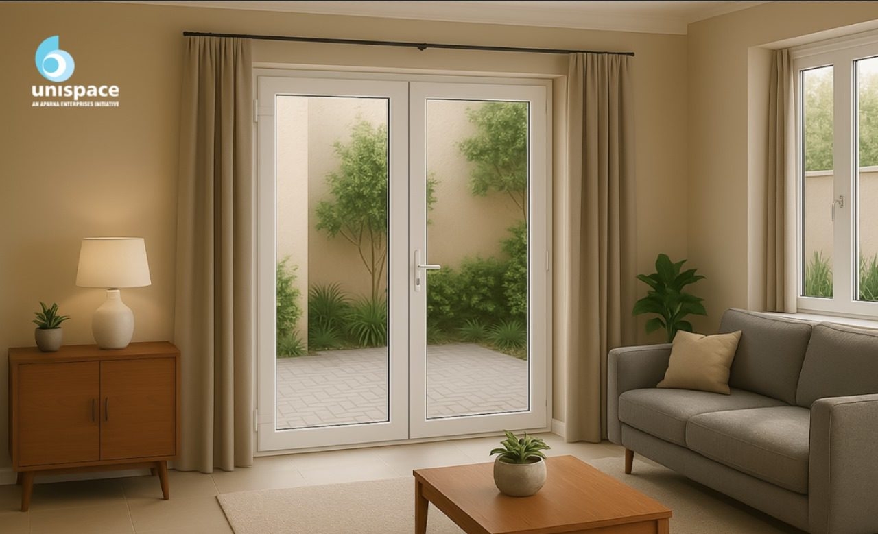 What security features do Aparna Unispace UPVC doors offer?